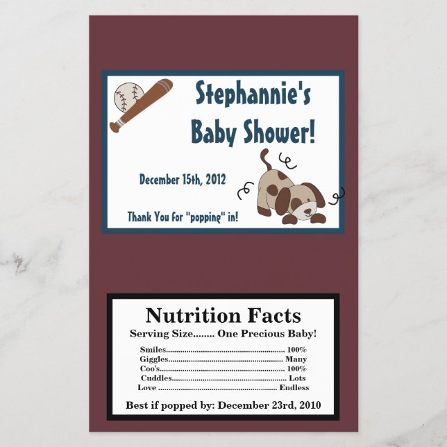 Prospectus 14 Cm X 21,6 Cm Microwave Popcorn Wrapper Lil League Chien chiot (Devant)