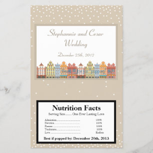 Prospectus 14 Cm X 21,6 Cm Microwave Popcorn Wrapper Old Town Noël