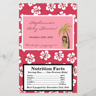 Prospectus 14 Cm X 21,6 Cm Microwave Popcorn Wrapper rose Hawaiian Luau Tropi