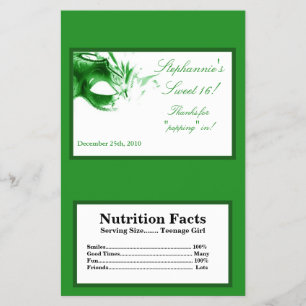 Prospectus 14 Cm X 21,6 Cm Microwave Popcorn Wrapper Sweet 16 Vert