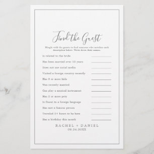Prospectus 14 Cm X 21,6 Cm Minimaliste Argent Trouvez le jeu de mariage invit