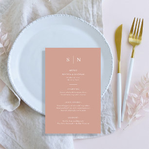 Prospectus 14 Cm X 21,6 Cm Minimaliste et Chic Menu Terracotta et Blanc