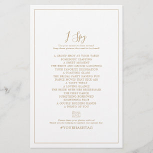 Prospectus 14 Cm X 21,6 Cm Minimaliste Gold I Spy Mariage chasse chasse chass