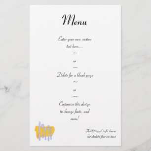 Prospectus 14 Cm X 21,6 Cm Modèle de flyer de menu personnalisé avec couverts