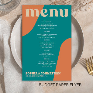Prospectus 14 Cm X 21,6 Cm Modèle de menu de mariage moderne rétro budgétaire