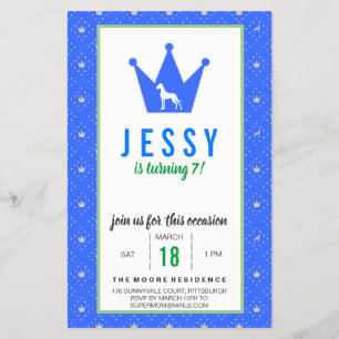 Prospectus 14 Cm X 21,6 Cm Modèle Dogue Allemand pour un anniversaire de chie