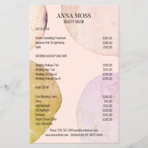 Prospectus 14 Cm X 21,6 Cm Modern Pastel Glitter Flyer