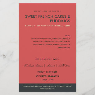 PROSPECTUS 14 CM X 21,6 CM MODERN RED NAVY PHOTO TEMPLATE CLASSES WORKSHOP