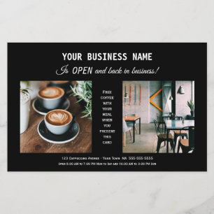 Prospectus 14 Cm X 21,6 Cm Moderne Black Business réouverture du prospectus p