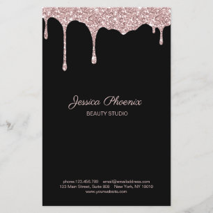 Prospectus 14 Cm X 21,6 Cm Moderner Glamor Rosa Schwarz Parties scintillant