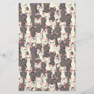 Prospectus 14 Cm X 21,6 Cm Motif de chats blancs et gris