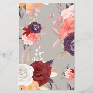 Prospectus 14 Cm X 21,6 Cm Motif floral sans couture de roses aux couleurs vi