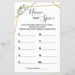 Prospectus 14 Cm X 21,6 Cm Nom de la carte de jeu Spice Greenery Gold Shower