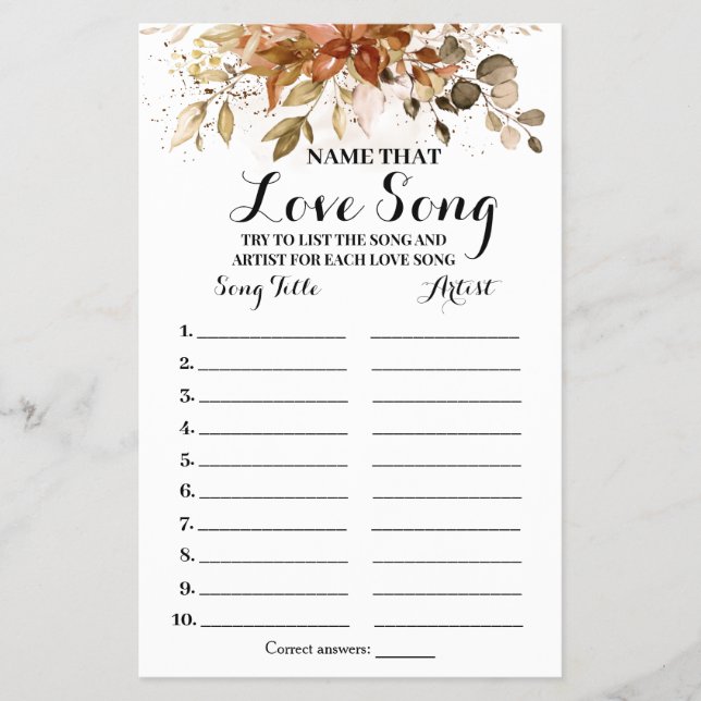 Prospectus 14 Cm X 21,6 Cm Nom qui Love Chanson Automne Eucalyptus Douche Jeu (Devant)
