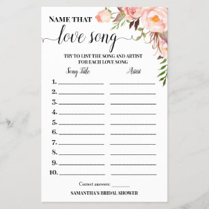 Prospectus 14 Cm X 21,6 Cm Nom qui Love Chanson Fête des mariées Pink Game Ca