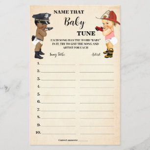 Prospectus 14 Cm X 21,6 Cm Nommez le Petit Recrue Carte de Jeu de Baby Shower