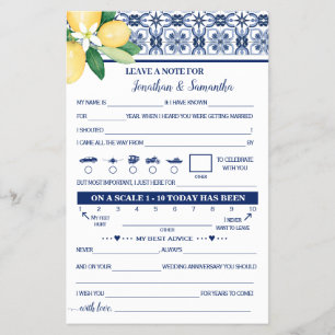 Prospectus 14 Cm X 21,6 Cm Note méditerranéenne pour la carte de jeu Mariage 