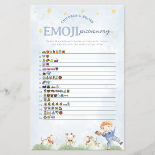 Prospectus 14 Cm X 21,6 Cm Nursery Rhyme Emoji jeu de Baby shower Pictionary