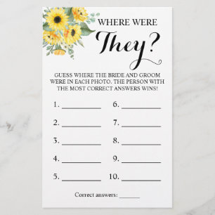 Prospectus 14 Cm X 21,6 Cm Où étaient-ils? Carte de jeu Greenery Sunflower
