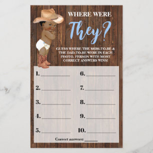 Prospectus 14 Cm X 21,6 Cm Où Étaient-Ils Une Carte De Jeu Baby shower Cowboy
