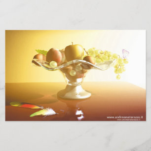 Prospectus 14 Cm X 21,6 Cm Panier de verre avec fruits et batteries
