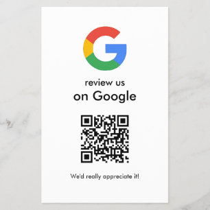 Prospectus 14 Cm X 21,6 Cm Panneau de code QR Google pour examen moderne à nu