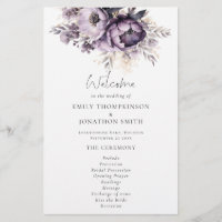 PAPER Lilac Florales violettes Programme de mariag