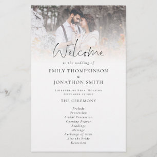 Prospectus 14 Cm X 21,6 Cm PAPIER 2 Photos Programme de mariage de script s