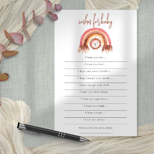 Prospectus 14 Cm X 21,6 Cm PAPIER   Boho Rainbow Lion Wives for Baby shower