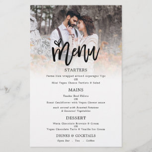 Prospectus 14 Cm X 21,6 Cm PAPIER   Menu Mariage de script d'art photo