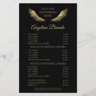 Prospectus 14 Cm X 21,6 Cm Parties scintillant Gold Lashes Eyelash Extensions