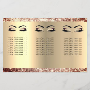 Prospectus 14 Cm X 21,6 Cm Parties scintillant maquillage Yeux Lash Rose chev