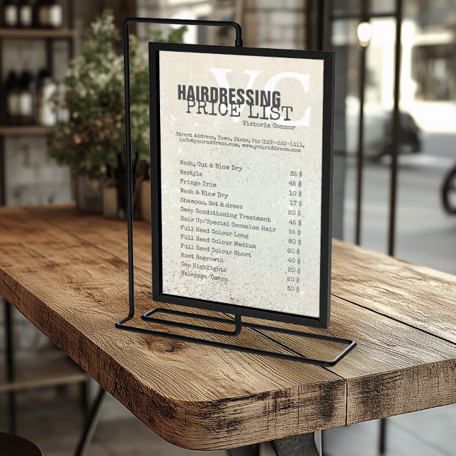 Prospectus 14 Cm X 21,6 Cm Parties scintillant Sable Coiffure Service Tarific (Perfect for business)