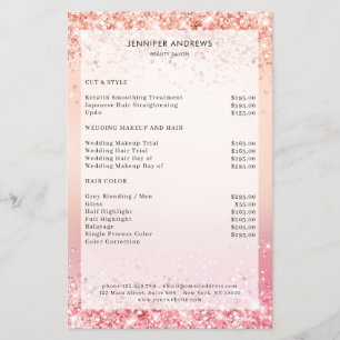 Prospectus 14 Cm X 21,6 Cm Parties scintillant violet moderne Rosegold Salon