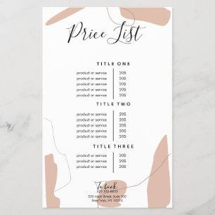 Prospectus 14 Cm X 21,6 Cm Pastel Pink Business Price List Design