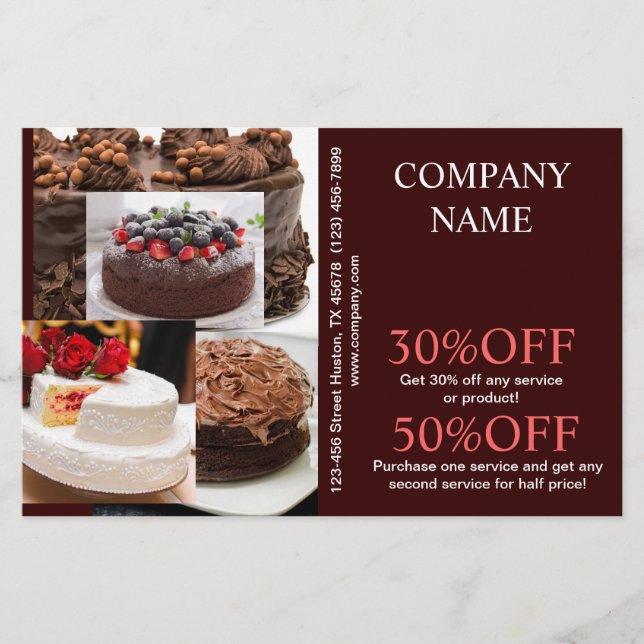 Prospectus 14 Cm X 21,6 Cm pâtisserie mariage dessert (Devant)