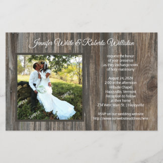 Prospectus 14 Cm X 21,6 Cm Pays Photo Mariages Invitations Budget Papier