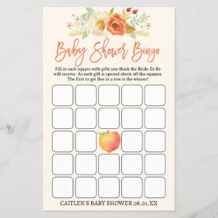 Prospectus 14 Cm X 21,6 Cm Pêche Baby shower Bingo Sweet Peach Baby