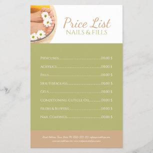 Prospectus 14 Cm X 21,6 Cm Pedicure Nail Pedicurist Pieds Spa Chamomile