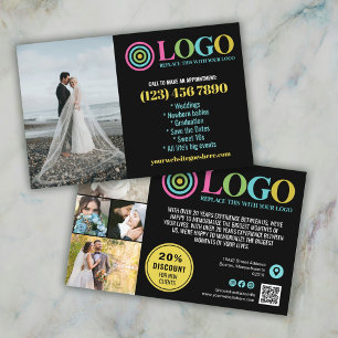 Prospectus 14 Cm X 21,6 Cm Photos du logo jaune noir Promo Petites entreprise
