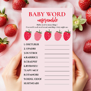 Prospectus 14 Cm X 21,6 Cm Pink and Red Strawberry Baby Word Débrouiller jeu