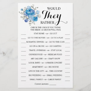 Prospectus 14 Cm X 21,6 Cm Plairaient-Ils Plutôt Blue Flower Douche Carte Jeu