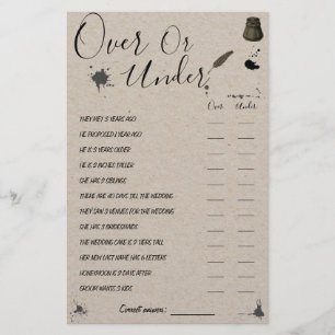 Prospectus 14 Cm X 21,6 Cm Plus ou moins   Carte de jeu pour stylo et douche 