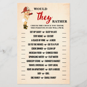 Prospectus 14 Cm X 21,6 Cm Pompier Préféreraient-Ils Une Carte De Jeu De Douc