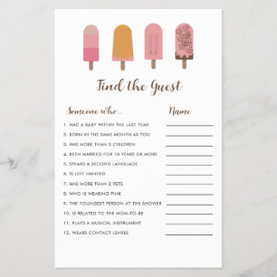 Prospectus 14 Cm X 21,6 Cm Prêt à faire du Baby shower Trouvez le jeu d'invit