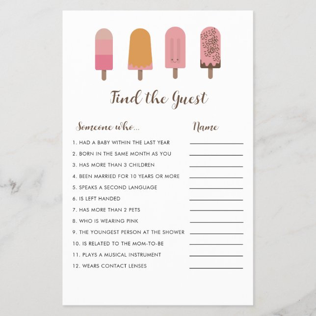 Prospectus 14 Cm X 21,6 Cm Prêt à faire du Baby shower Trouvez le jeu d'invit (Devant)