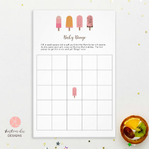 Prospectus 14 Cm X 21,6 Cm Prêt à jouer Baby shower de pop Bingo Activité Jeu