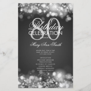 Prospectus 14 Cm X 21,6 Cm Programme de 80e anniversaire Glam Lights Silver M