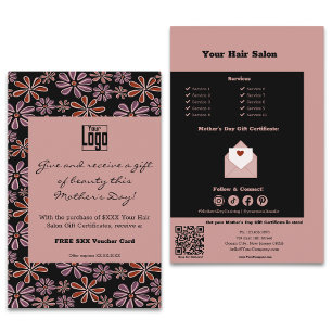 Prospectus 14 Cm X 21,6 Cm Promotion de bons-cadeaux de la fête des Mères du 