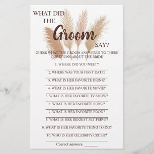 Prospectus 14 Cm X 21,6 Cm Qu'a dit le Groom ? Carte de jeu Fête des mariée